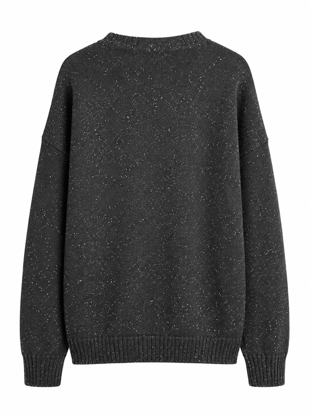 J. Crew Super Comfy Oversized Crewneck Wool Blend Sweater Black & White | Size L